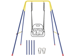 Columpio redondo infantil de jardín, 100 cm, altura regulable, soporta hasta 150 kg, Ø100x180 cm, negro y verde, ZENCORE