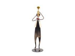 Figura de trompetista de metal moderna y abstracta