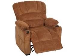 Sillón Relax Reclinable Eléctrico Silencioso Con Función Memoria Reposapiés Mando A Distancia Bolsillo Lateral Marrón
