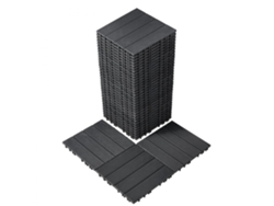 Juego de baldosas entrelazadas antideslizantes gris oscuro de 30x30 cm para terrazas y balcones Tekmaquinas