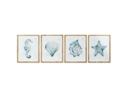 Cuadro Home Esprit Mediterráneo Caracola 55 X 2,5 X 70 Cm (4 Unidades)