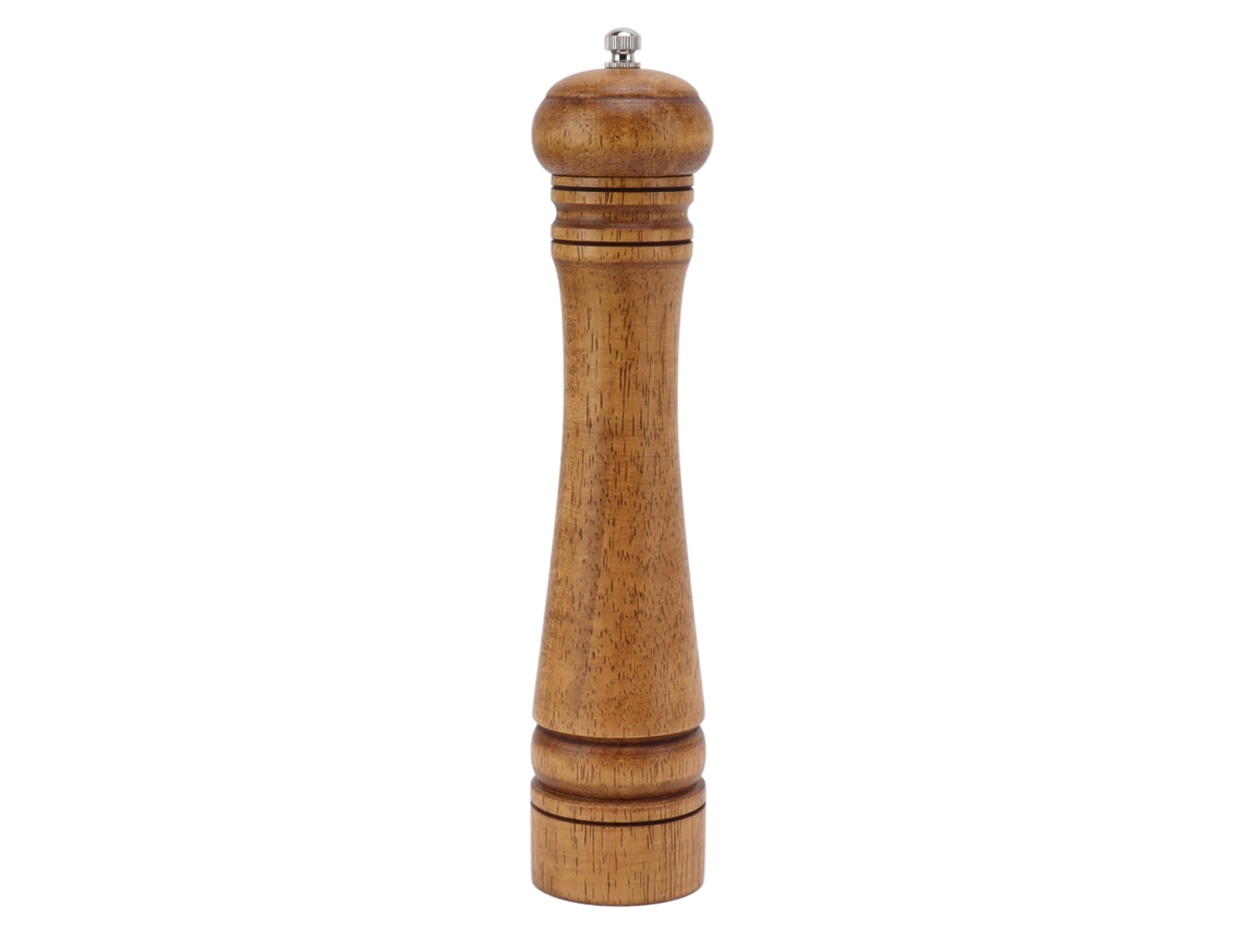 Molinillo manual de cerámica de roble para sal y pimienta, ajustable, para uso doméstico y profesional, 26,9 x 5,5 cm (sin marca).