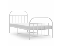 Maison Exclusive - Estructura Cama Sin Colchón Con Estribo Metal Blanco 90x190 Cm