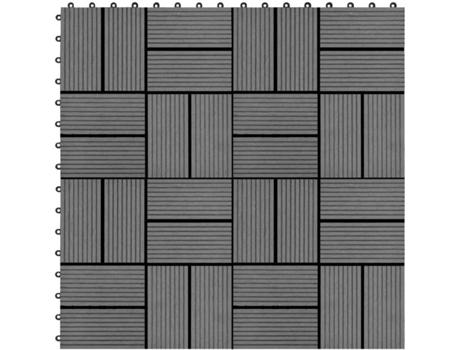 vidaXL Baldosas de porche de WPC 30x30 cm 1 m² gris 11 unidades