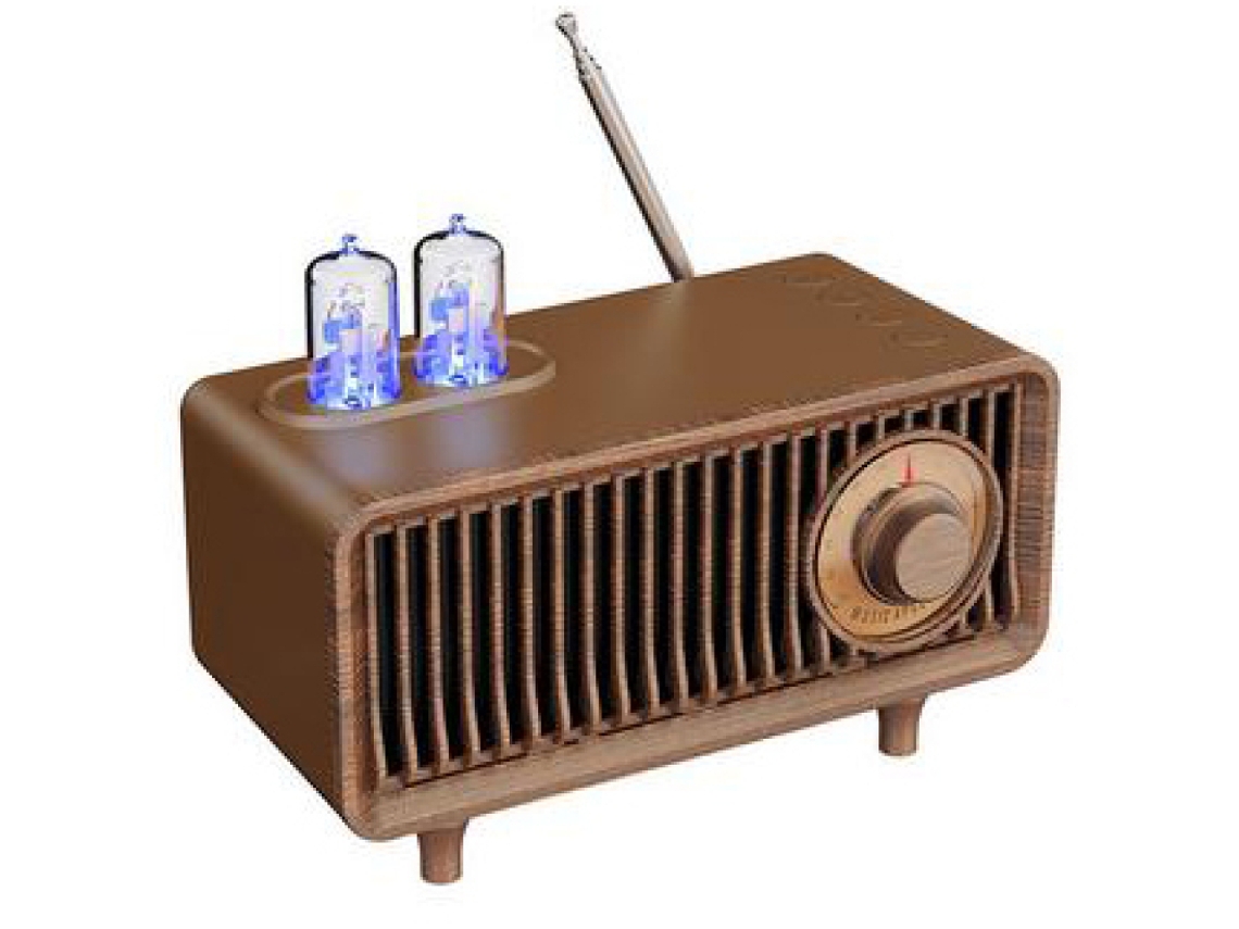 Altavoz Bluetooth retro, portátil, inalámbrico, vintage, de madera de nogal, para decoración del hogar y la oficina.