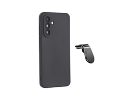 Kit Soporte Magnético Coche Conducción Segura L Funda Silicona Líquida Phonecare Para Samsung Galaxy A27 - Negro