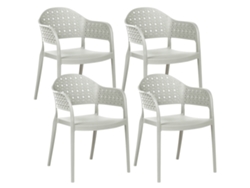 Quatro Cadeiras Empilháveis Para Interior E Exterior Beliani Narino De Polipropileno Verde 55x50x78