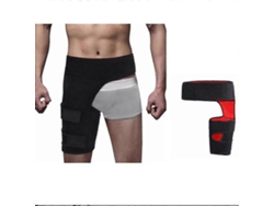 Cinta de compressão ajustável para coxas e quadris com fecho de velcro para alívio da dor e inchaço nas coxas e suporte lombar.