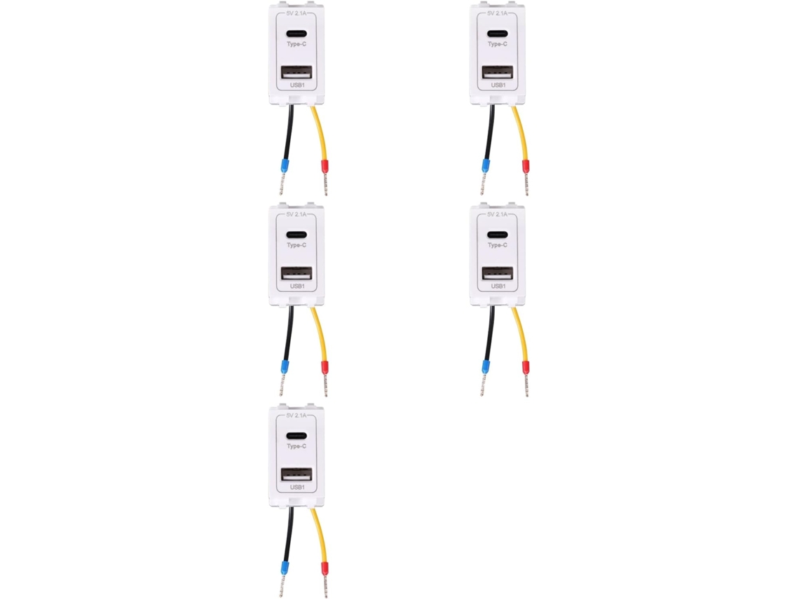 Módulos De Alimentación Usb Tipo C De Doble Puerto, Enchufe De 220 V, Carga De 5,2 A Y 1 A.