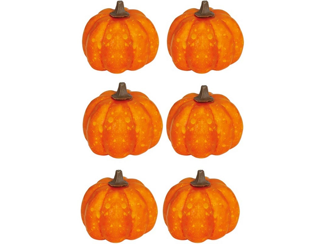 Pack de 6 Calabazas naranjas Lacadas 3.5 cm
