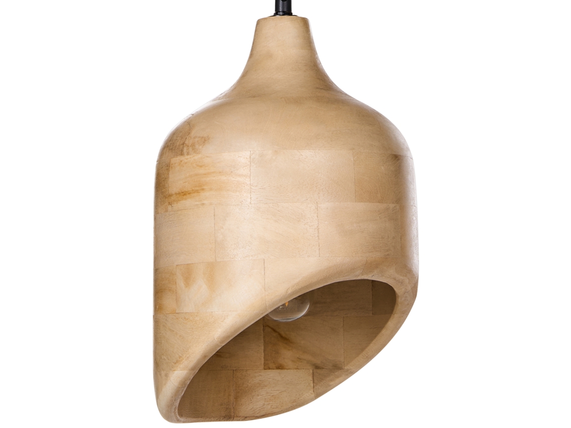 Lámpara de madera Gandaki marrón claro