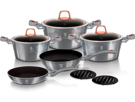 Batería de Cocina BERLINGER HAUS Moonlight Gris (10un)
