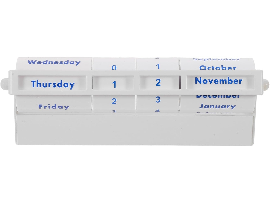 Calendario Perpetuo Decorativo Giratorio: Metálico Reutilizable Con Plataforma Giratoria Mecánica: Una