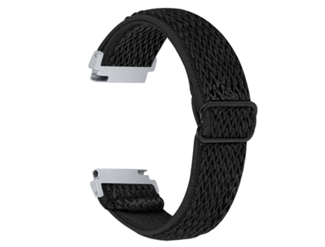 Correa de tela tejida ajustable elástico 22mm con hebilla para Huami Amazfit GTR 47mm/Pace/Stratos/Stratos 2 - negro