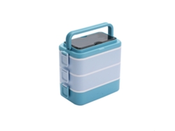 Fiambrera Apilable Bento Box Para Adultos, 3000 Ml, Gran Capacidad, Portátil, 3 Capas, A Prueba De Fugas, Apta Para Microondas, Azul