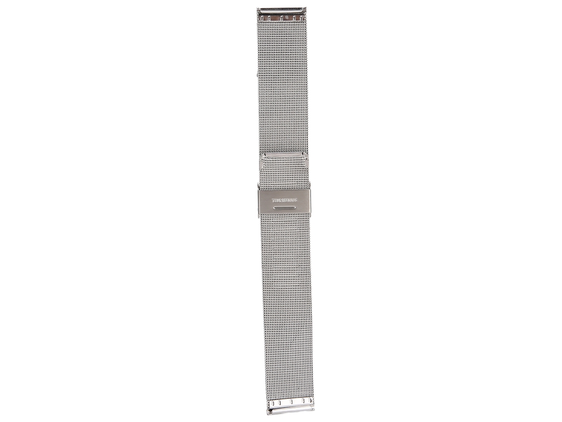 Correa de reloj de malla metálica, repuesto de tela, color plata, 22 mm