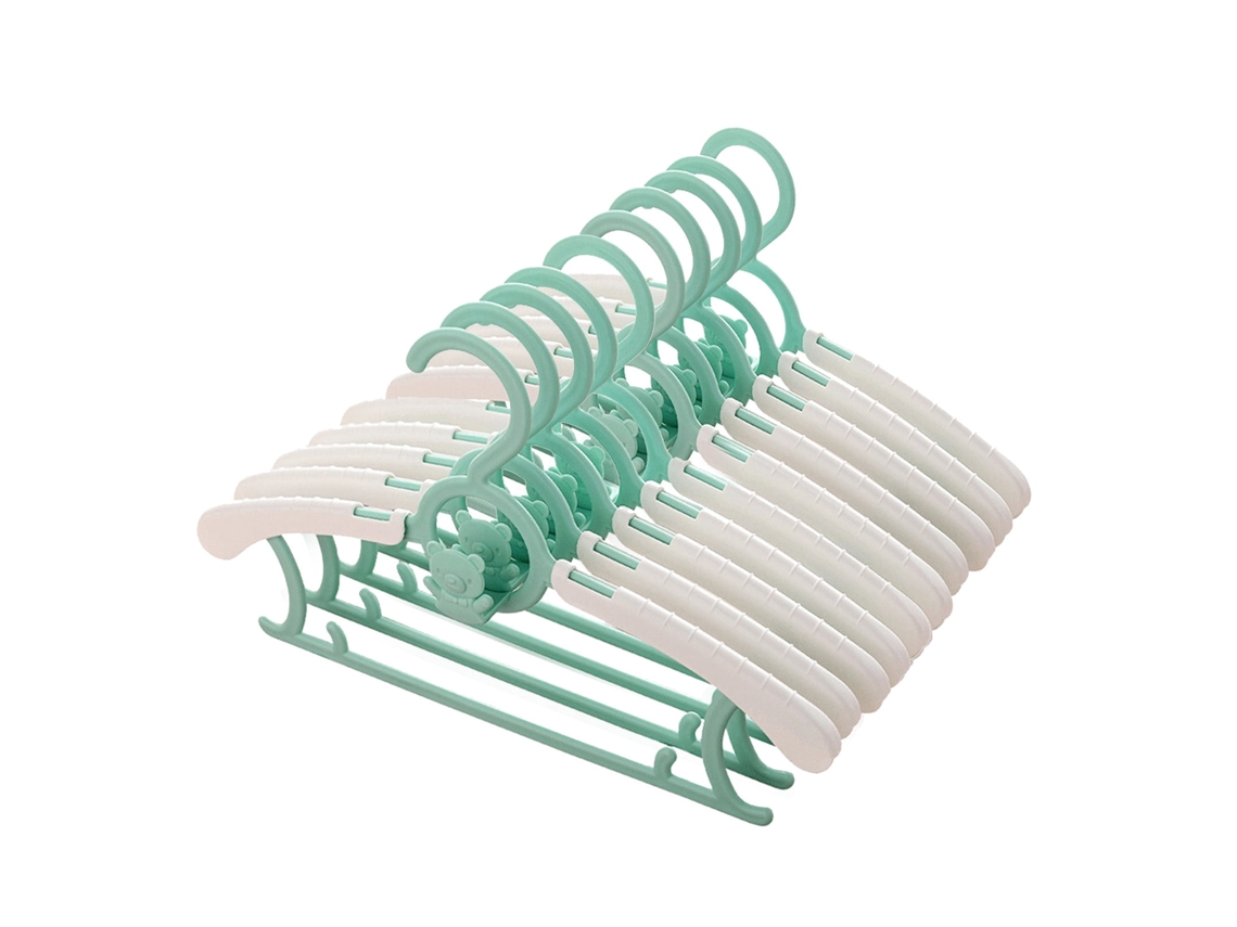 JILLIOPER Organizador de Armario en Oferta 10 Perchas para Ropa Infantil Ahorro de Espacio Antideslizante Verde