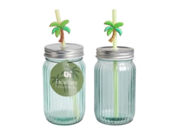 Taza con tapa y pajita Well Home Palm Pv Design Wellhome