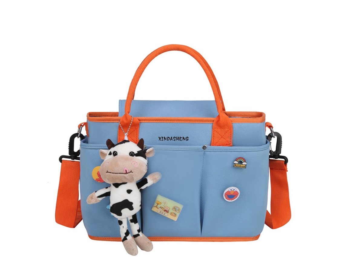 Bolso cambiador con colgante, compatible con todos los cochecitos de bebé, azul.