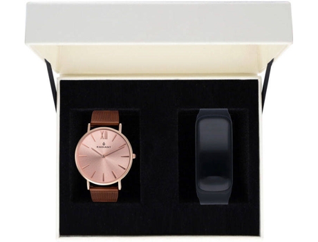 Conjunto Reloj + Reloj de Actividad RADIANT Mujer (Acero Inoxidable - Marrón)
