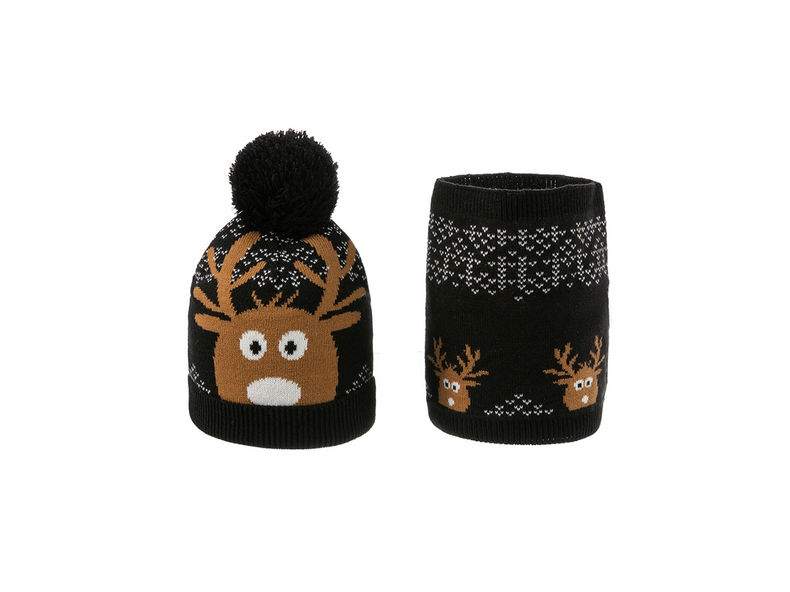 Gorro navideño infantil-Negro AURUM