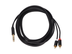 Cabo 6.35mm Para 2 Rca Macho Dourado 3m Divisor Y Estéreo Conexão Áudio Adaptador
