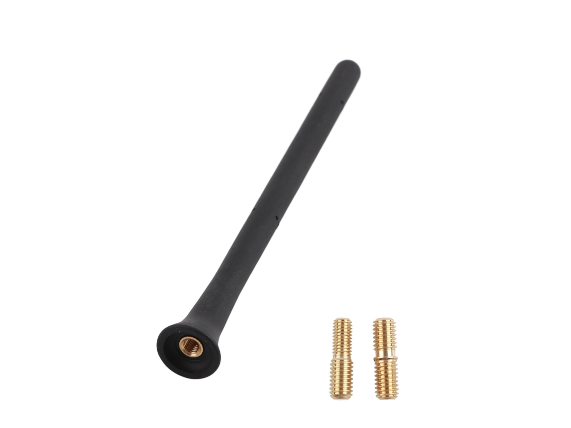 Mástil de antena corto para motocicleta, 6 3/4" de largo, tornillo de repuesto con soporte de goma con memoria