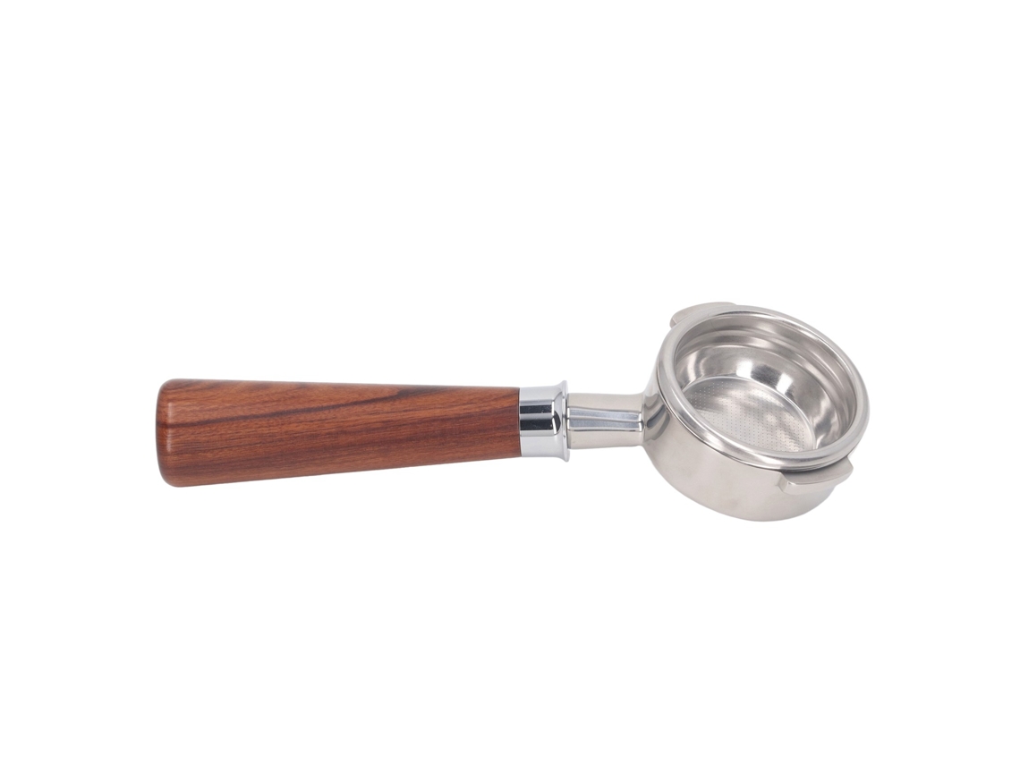 Portafiltro De Acero Inoxidable De 58 Mm Sin Base, Con 3 Asas, Para Cafetera Nuova A1 Rosewood.