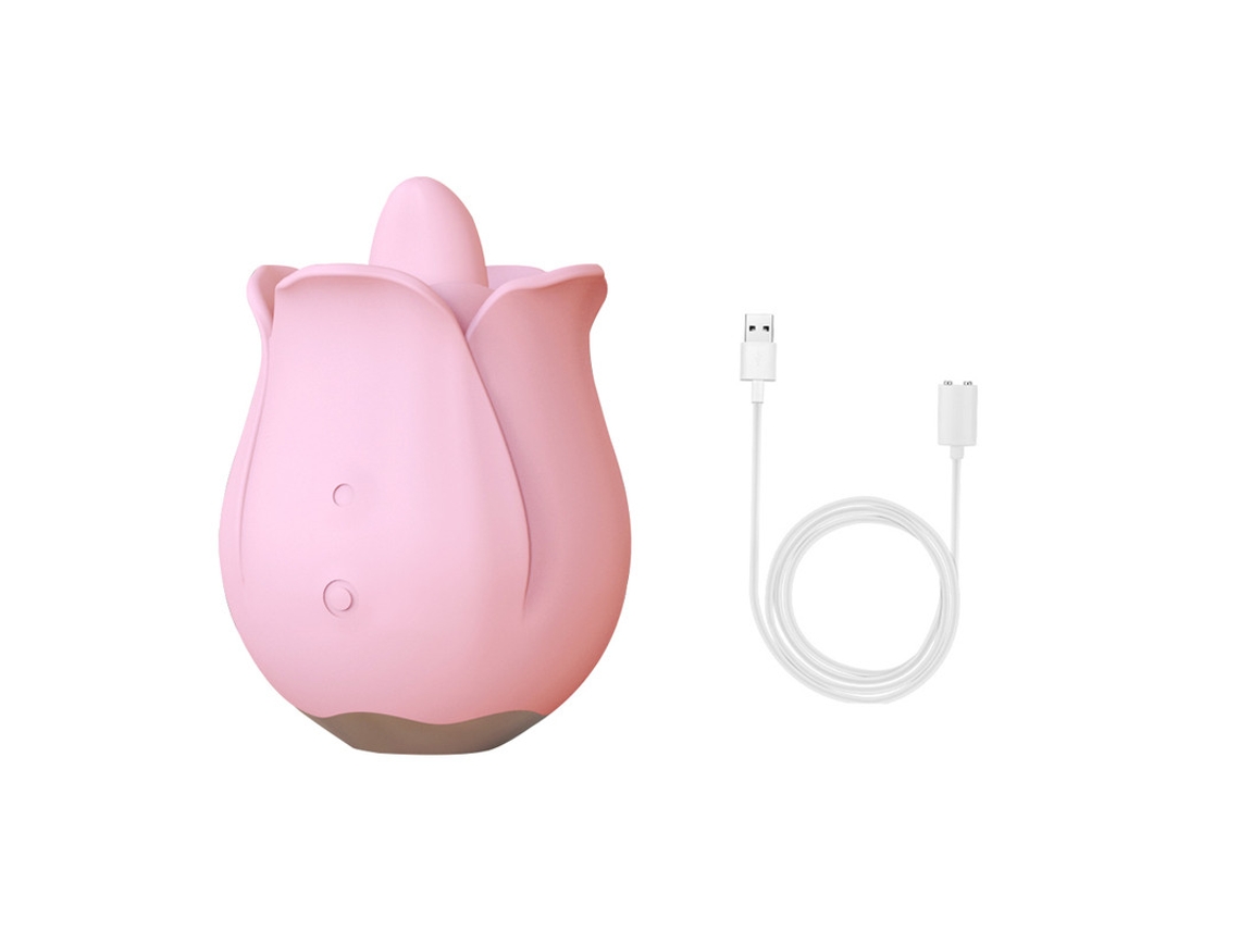 Vibrador de succión de lengua rosa para mujer (rosa) YIZHOOD