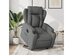 Sillón reclinable eléctrico con elevación, tela gris oscuro, DKD HOME DECOR