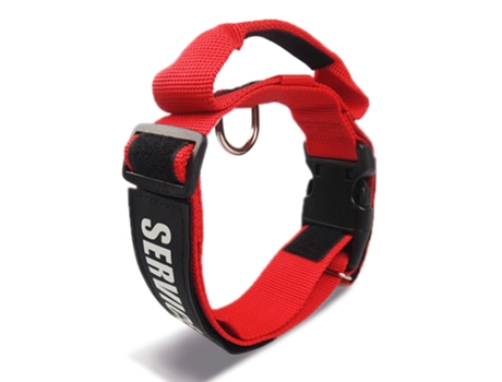 Collar para perros de servicio K9, collar para perros de nailon ajustable con parche reflectante para perros de servicio