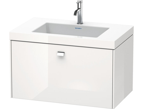 Lavabo para muebles DURAVIT Brioso c-bonded con base mural 80,0x48,0 cm 1 cajón sin rebosadero con banco para grifos 1 agujero para grifos