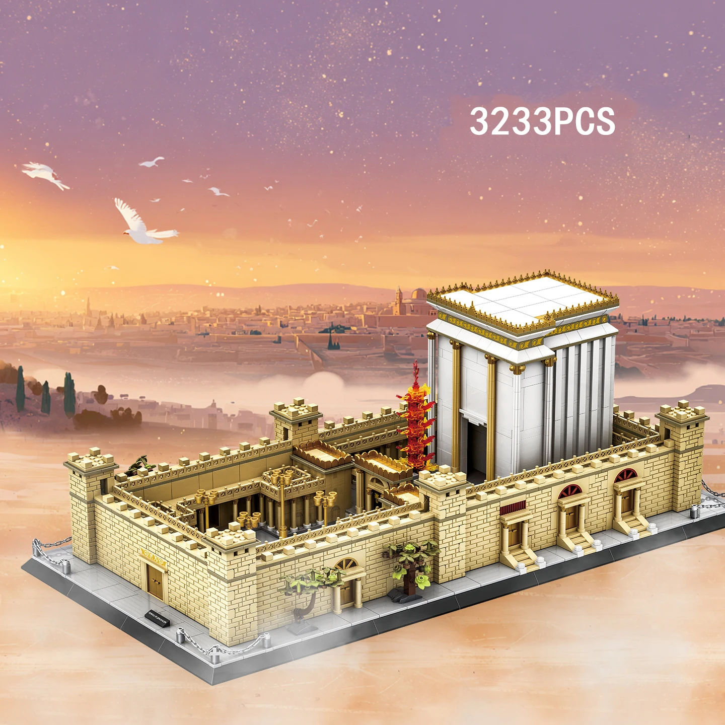 Edificio Famoso, Maqueta Del Templo De Jerusalén, Juguete De Bloques De Construcción