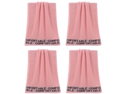 Conjunto de Toallas de Manos NEVEANCE Secamanos Absorbente Baño Manos Rostro Gimnasio Algodón Rosa - 4pcs (33x73cm)
