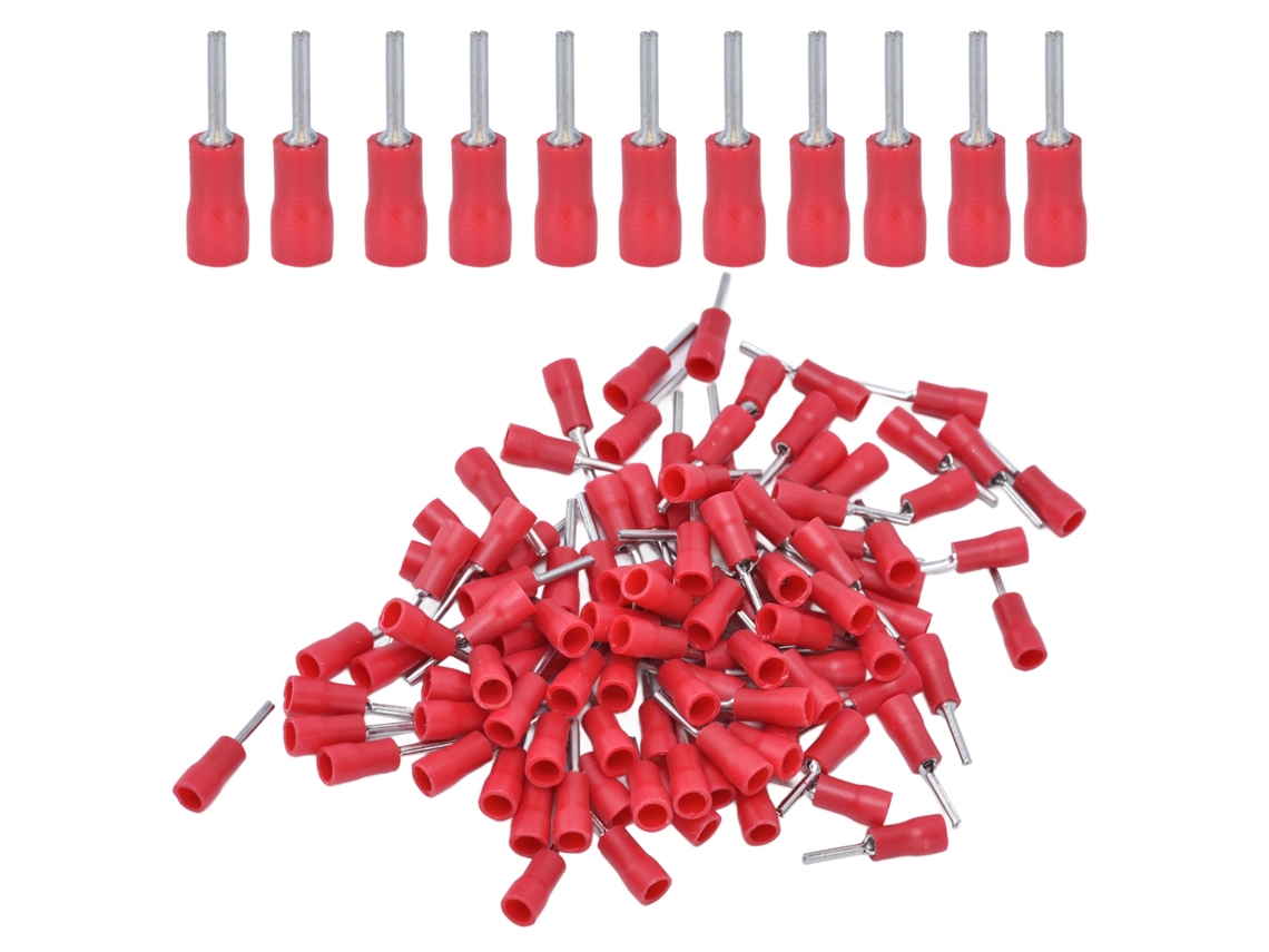 Ycy-100 Piezas Ferrulas Aisladas Terminales De Cable Awg 22-16 Conector De Crimpado Tubo Redondo