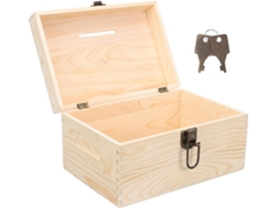 Caja de donaciones de madera con cerradura, 29 x 20,5 x 16 cm, Colección de oficina CHABERLU