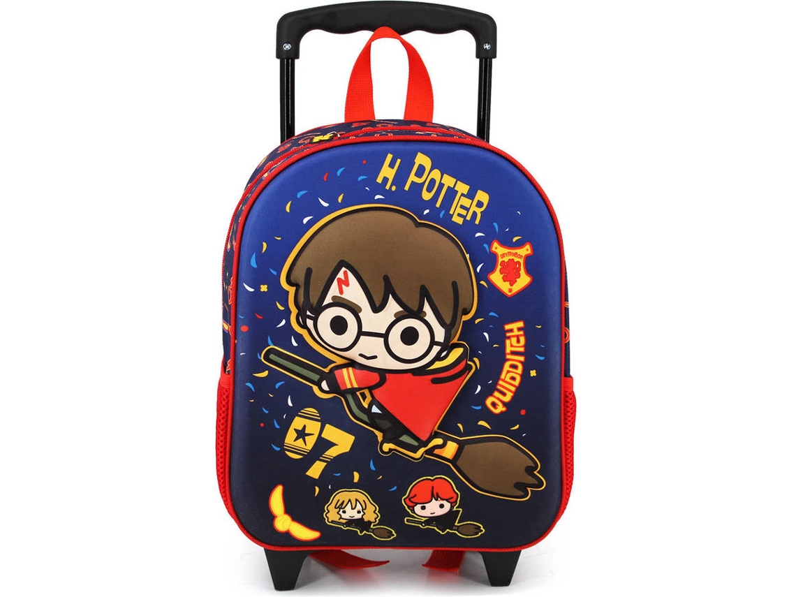 Mochila con Trolleys HARRY POTTER Quidditch 3D Pequeña (Azul - 31x26x11cm)