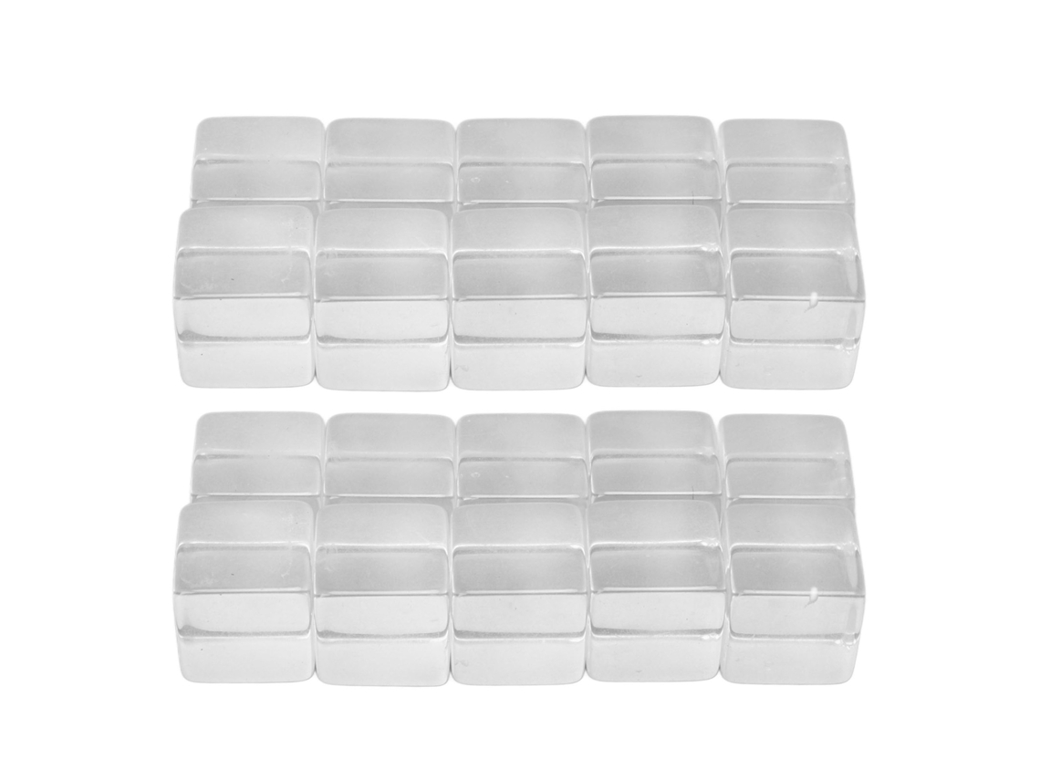 20 Dados De Plástico Transparente En Color Blanco Para Manualidades, Juegos, Enseñanza Y Juegos De Mesa.