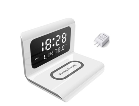 Cargador inalámbrico 3 en 1, cargador de 10 W, carga de reloj de escritorio, blanco CHRONUS
