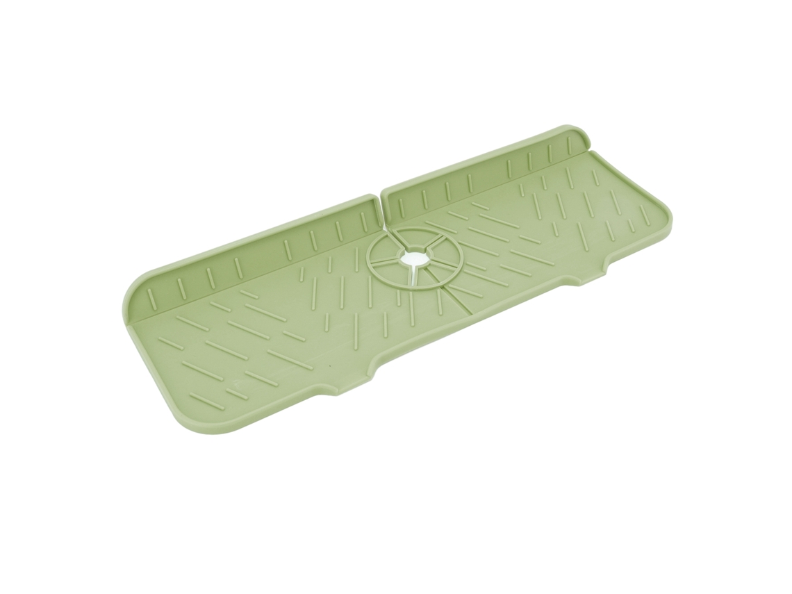 Protector Antigoteo De Silicona Para Fregadero De Cocina, Alfombrilla De Drenaje, Secado, Impermeable, Verde
