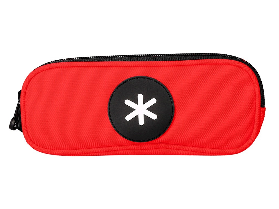 Bolso escolar portatodo ANTARTIK doble cremallera color rojo 210x60x80 mm
