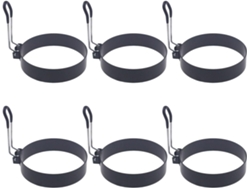Juego de 6 anillos para freír huevos de acero inoxidable con asa, molde redondo reutilizable para Ome Gokoco