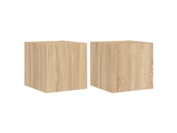 Maison Exclusive - Muebles De Tv Pared Luces Led 2 Uds Roble Sonoma 30,5x35x30 Cm