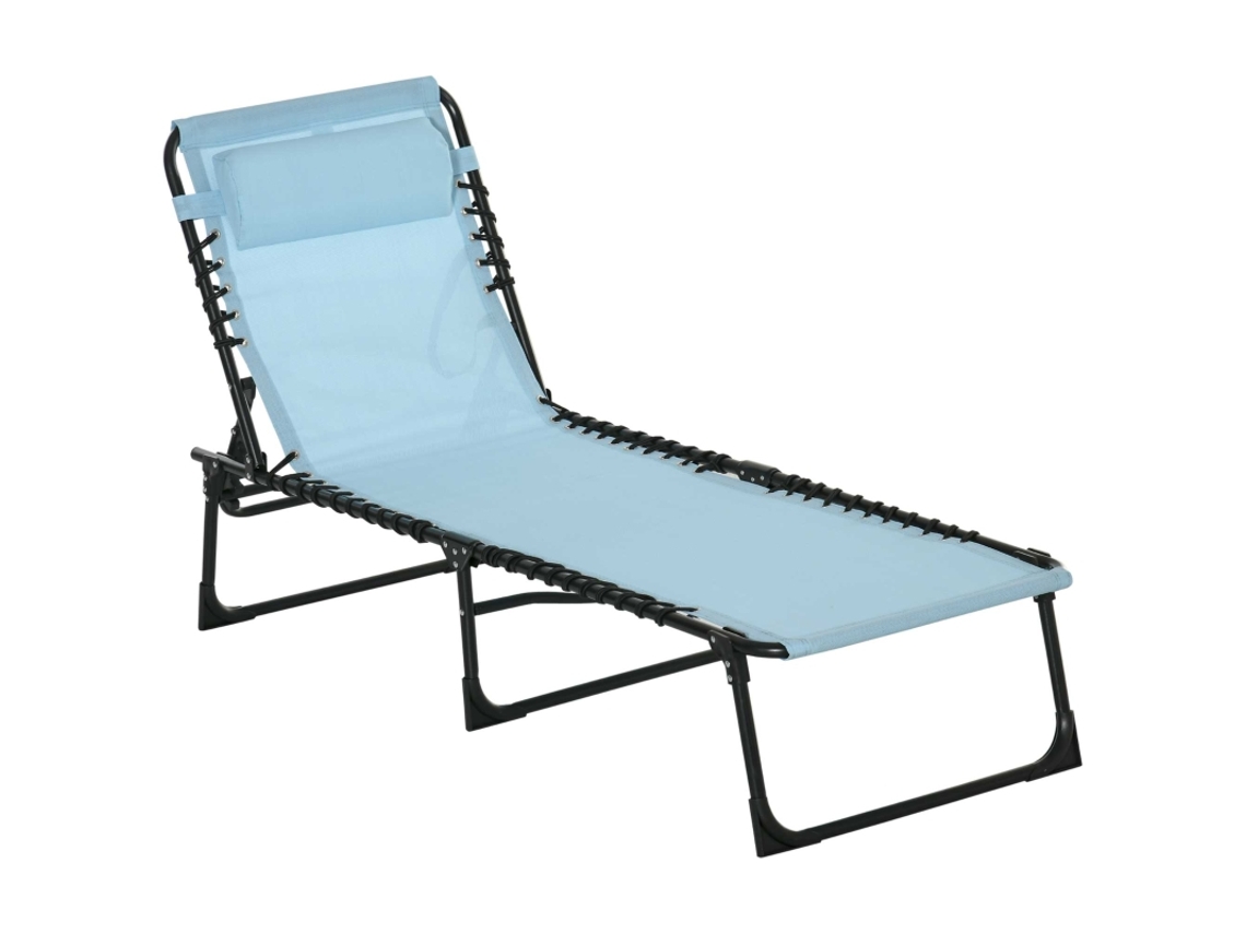 Tumbona doble con funda transpirable y estructura de metal, 189 x 58 x 30 cm, color azul verde.