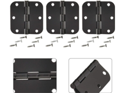 Charnière De Porte D'intérieur En Fer Plat 4 Pouces, Plastique Noir Mat, Coin Arrondi, Et Fenêtre