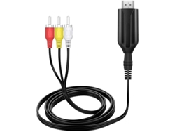 Convertidor HDMI a RCA AV compuesto 4K 30 Hz con audio de 3,5 mm, compatible con TV Stick, proyector, monitor, PS2/PS3, DVD, STB, Plug and Play Yizhood