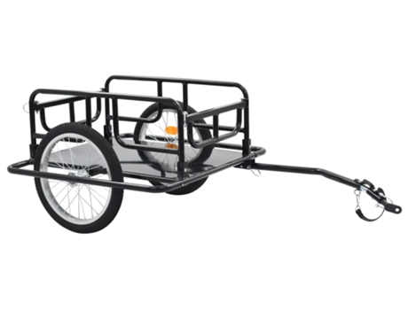 Remolque VIDA XL para bicicletas acero negro (130x73x48,5 cm)
