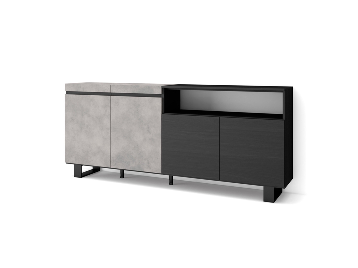 Aparadores para salón 200x87x35cm 4 Puertas Diseño industrial Cemento