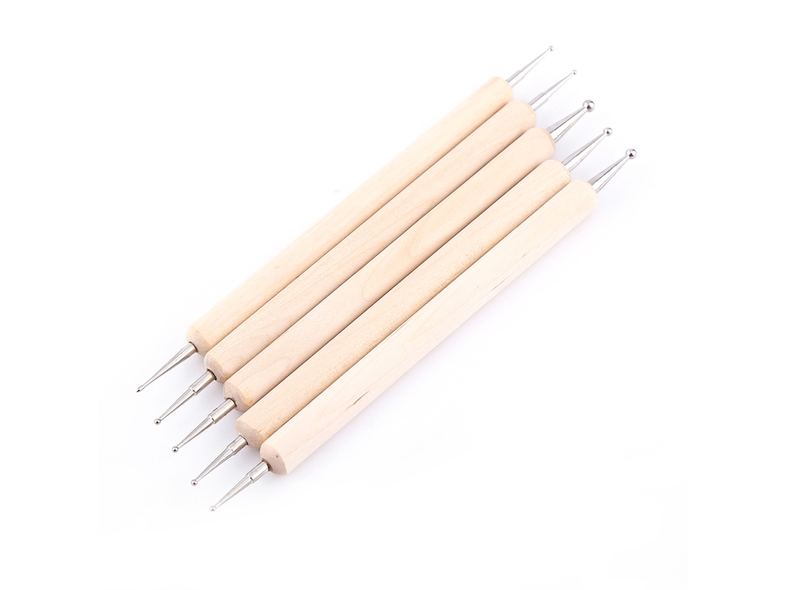 Omni-5 Piezas/set Pincel De Puntos Para Uñas 2 Vías Herramienta De Manicura Para Diseño Y Pintura Con Esmalte Acrílico
