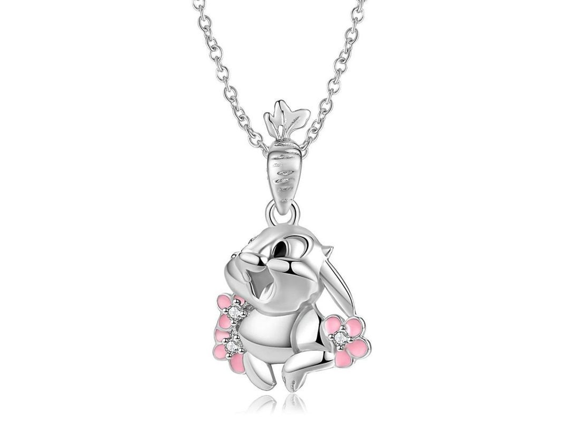 2026-collar Conejo 925 Plata Esmalte Regalo Cumpleaños Mujer Niña Joyería Animalito Lindo